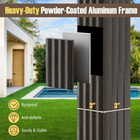 Tangkula Aluminum Frame Permanent Pavilion with Curtains