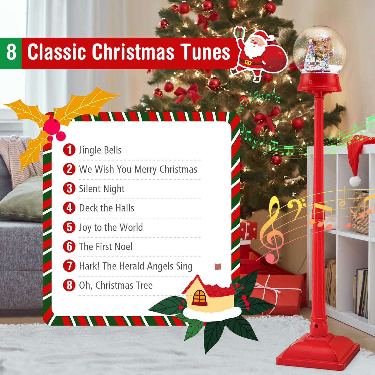 Tangkula 60.5" 2-in-1 Christmas Snow Globe