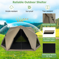 Tangkula 4-6 Person Pop Up Camping Tent with Visible Skylight, Portable Backpacking Tent with Removable Rainfly with 3 Mesh Walls