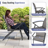 Tangkula Chaise de patio, lot de 2 ou 4, avec cadre en métal robuste