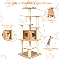 Tangkula 69 Inch Tall Cat Tree with Sisal Rope Scratching Posts