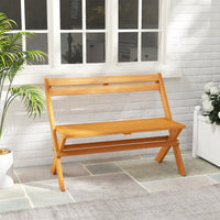 Banc extérieur pliable en bois d'acacia Tangkula, capacité 360 kg
