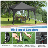 Tangkula 10x10Ft Pop up Canopy with 4 Sidewalls