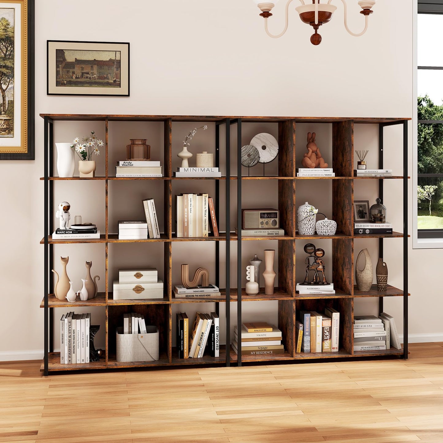 Tangkula Étagère à livres 12 cubes de 42 x 16 x 57 pouces, étagère de rangement ouverte à 5 niveaux