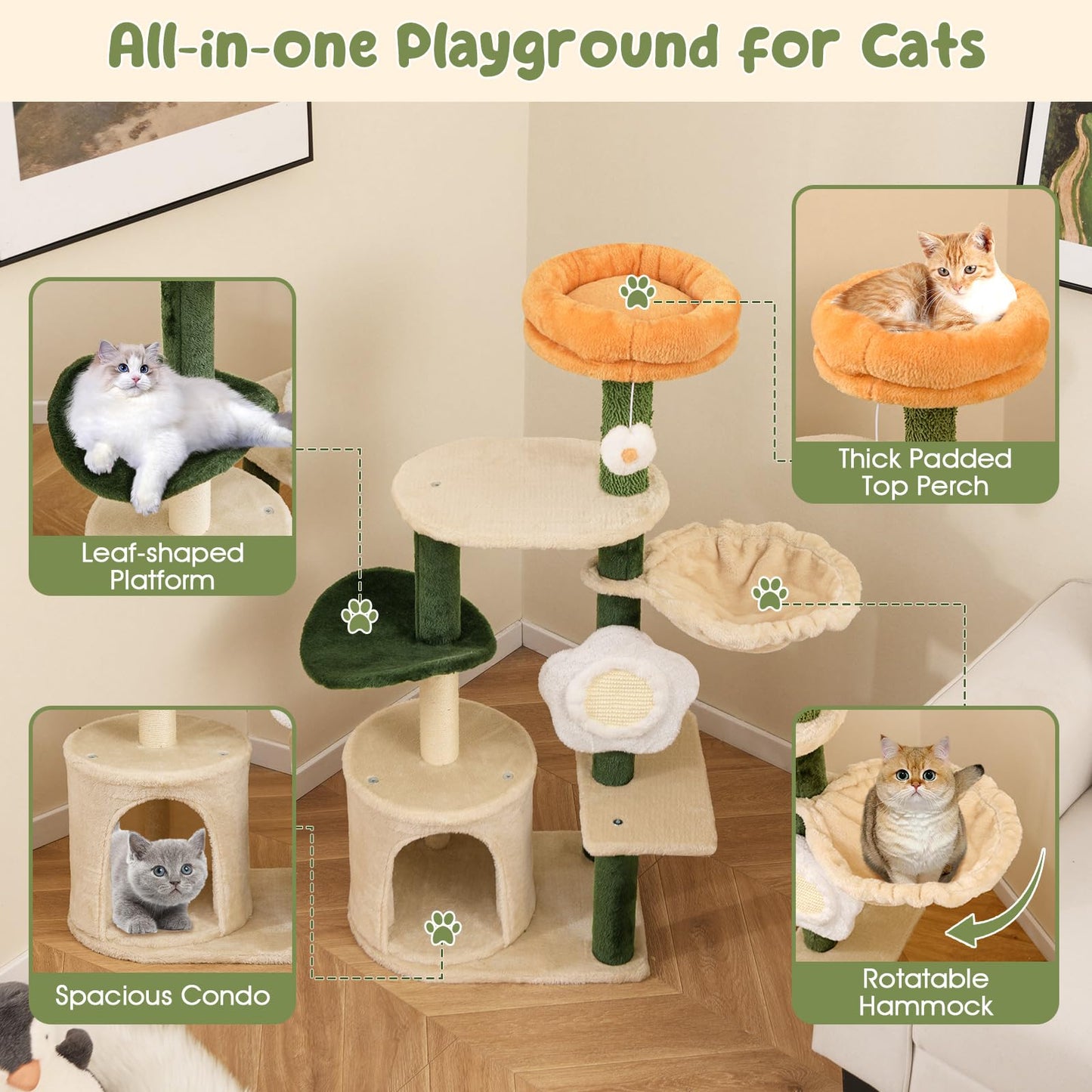 Tangkula Flower Cat Tree