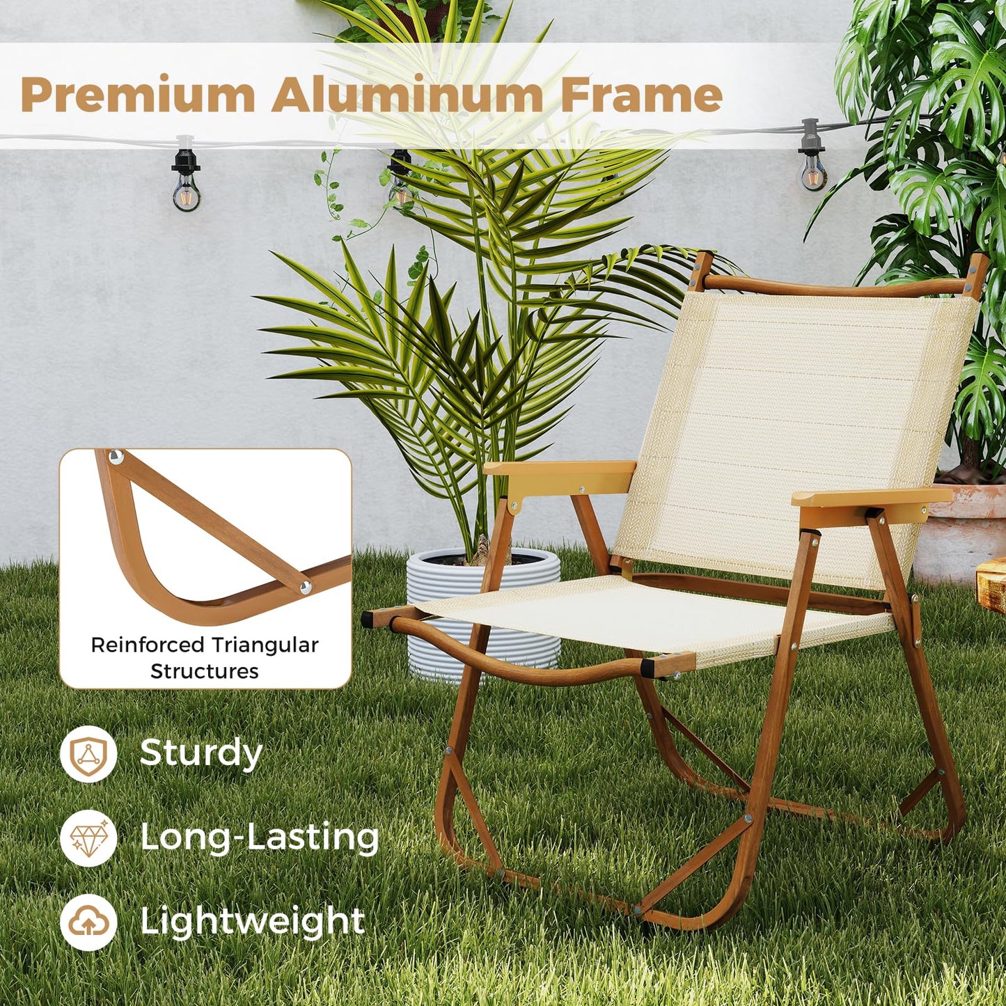 Tangkula Camping Chairs Set of 2 for Fishing Hiking Picnic Camp