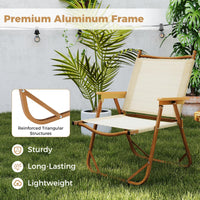 Tangkula Camping Chairs Set of 2 for Fishing Hiking Picnic Camp