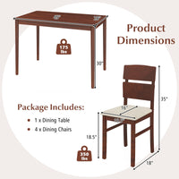 Tangkula Dining Table Set for 4