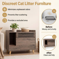 Tangkula Farmhouse Litter Box Enclosure