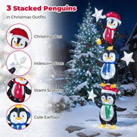 Tangkula 6 FT Lighted Christmas 3 Stacked Penguins
