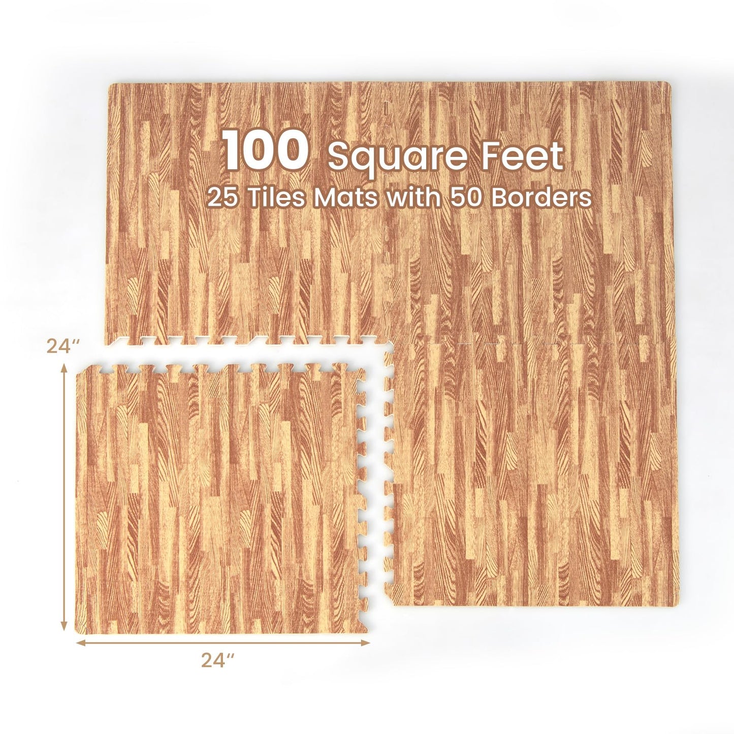 Tangkula 25 Tiles Foam Flooring Mats with Border
