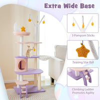 Tangkula Cat Tree Tower, 62 Inch Multi-Level Cat Tower with Cat Condo