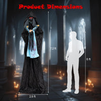 Tangkula 7.2 FT Animated Halloween Standing Devil Catching Doll Decorations