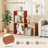 Tangkula 3/6 Cube Storage Organizers Stackable Bookcase Shelves(1/2)