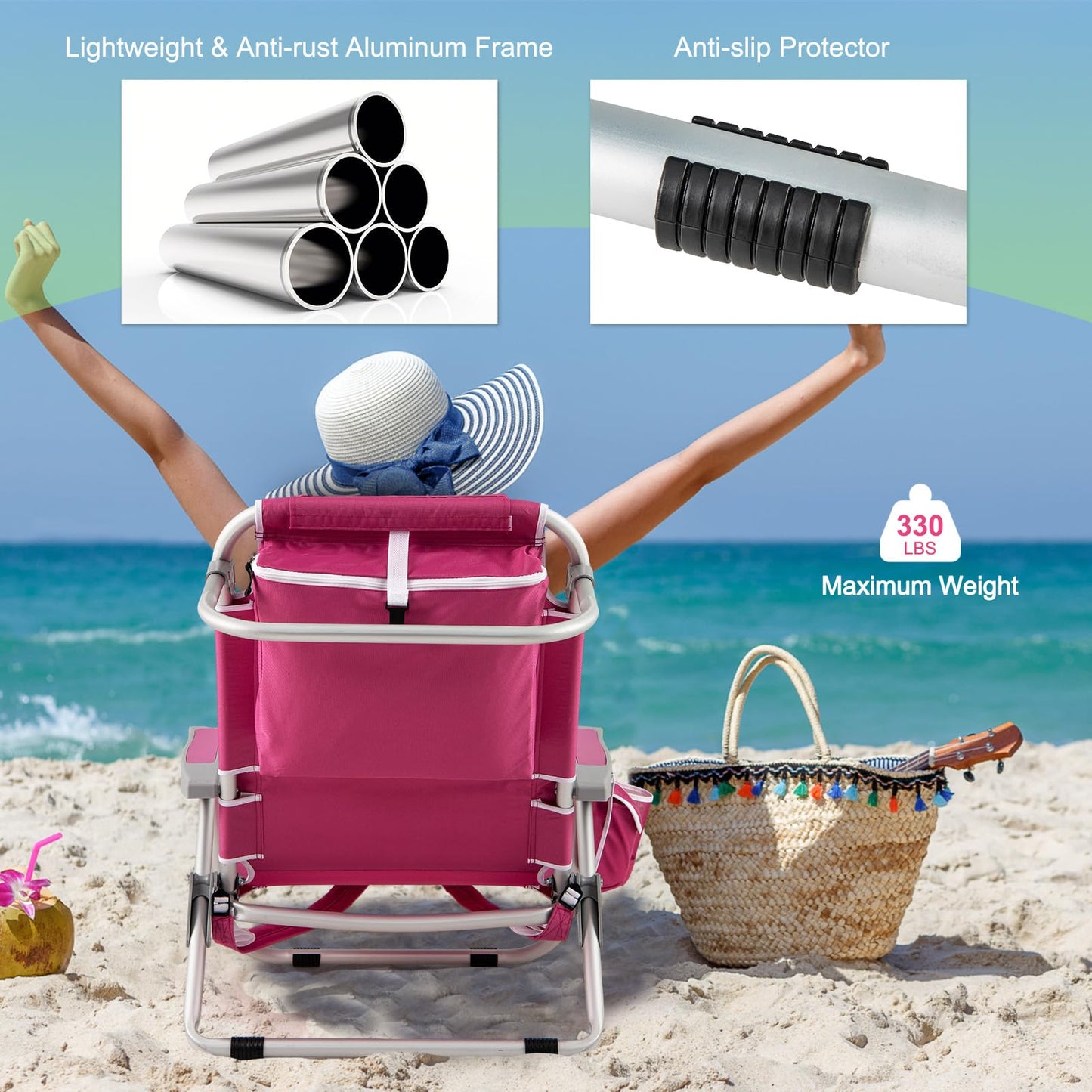 Tangkula Set of 2 Backpack Beach Chair