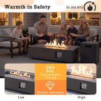 Tangkula 2 Piece Propane Fire Pit Table Set with Tank Holder