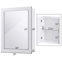 Mirrored Bathroom Cabinet, Wall Mount Storage Organizer, Medicine Cabinet with Single Doors