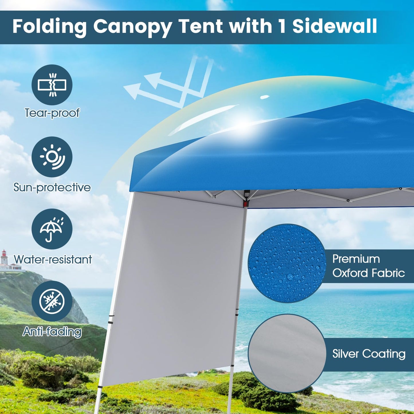 Tangkula 10x10 FT Pop Up Canopy with Sidewall