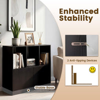 Tangkula 3-Tier Bookshelf with Cabinet for Study Home Office Living Room
