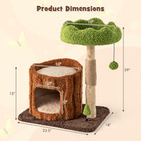 Arbre à chat en bois massif Tangkula avec poteau et tapis à griffer en jute