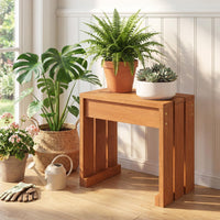 Tangkula 242 LBS Weight Capacity Small Wood Outdoor Bench Set of 1/2