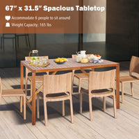 Tangkula Outdoor Rectangle Dining Table for Backyard
