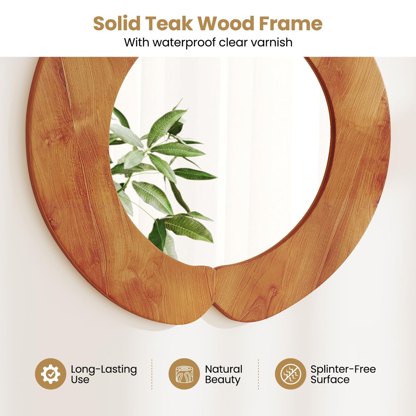 Tangkula Irregular Wall Mirror（29 Inch）