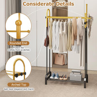 Tangkula Heavy Duty Clothes Rack with Double Hanging Rods