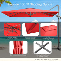 Tangkula 10FT Patio Cantilever Umbrella for Garden Backyard