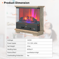 27 Inch Freestanding Fireplace - Tangkula