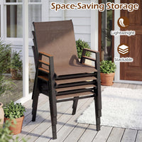 Tangkula Stackable Patio Chairs(4/8)