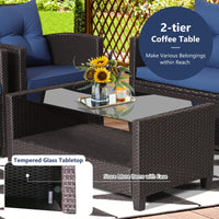 Tangkula Patio Furniture Set Rattan Wicker Chair Set