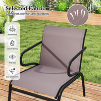 Tangkula Patio Chairs Set of 2/4/6 with Armrests for Poolside
