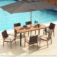 Tangkula Patio Wicker Dining Chair Set of 2/4 for Deck Garden Poolside Backyard
