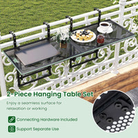 Tangkula Table de balcon pliable 122 cm pour rambardes de 3,8 cm à 8,9 cm d'épaisseur