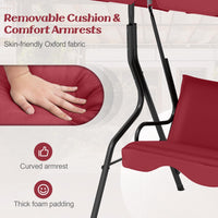 Tangkula 3 Person Porch Swing with Cushions & Canopy