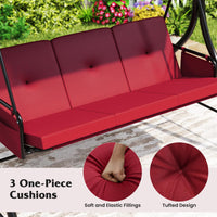 Tangkula 3 Person Porch Swing 2-in-1 Convertible Outdoor Swing