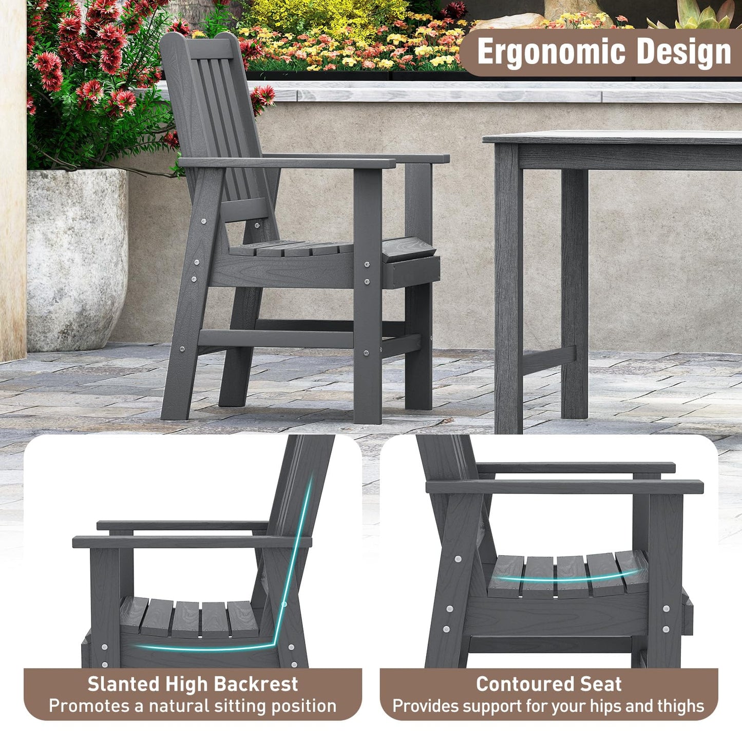 Tangkula 6 Pcs Patio Dining Bench Set for Garden