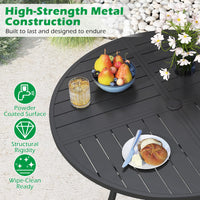 Tangkula 42.5" Round Metal Patio Dining Table for 4