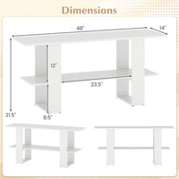 Tangkula 2-Tier TV Stand for TVs up to 55 Inch Entertainment Center
