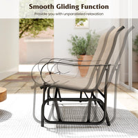 Banc de jardin Tangkula Gilder 2 places en tissu avec dossier haut