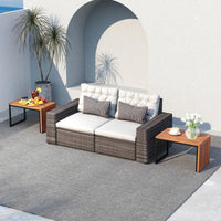 Tangkual 2-in-1 Patio Acacia Wood Side Tables