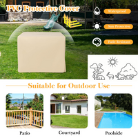Tangkula 32-Inch Outdoor Propane Fire Pit Table, Patiojoy 50,000 BTU Square Gas Fire Pit with Ore Powder Tabletop
