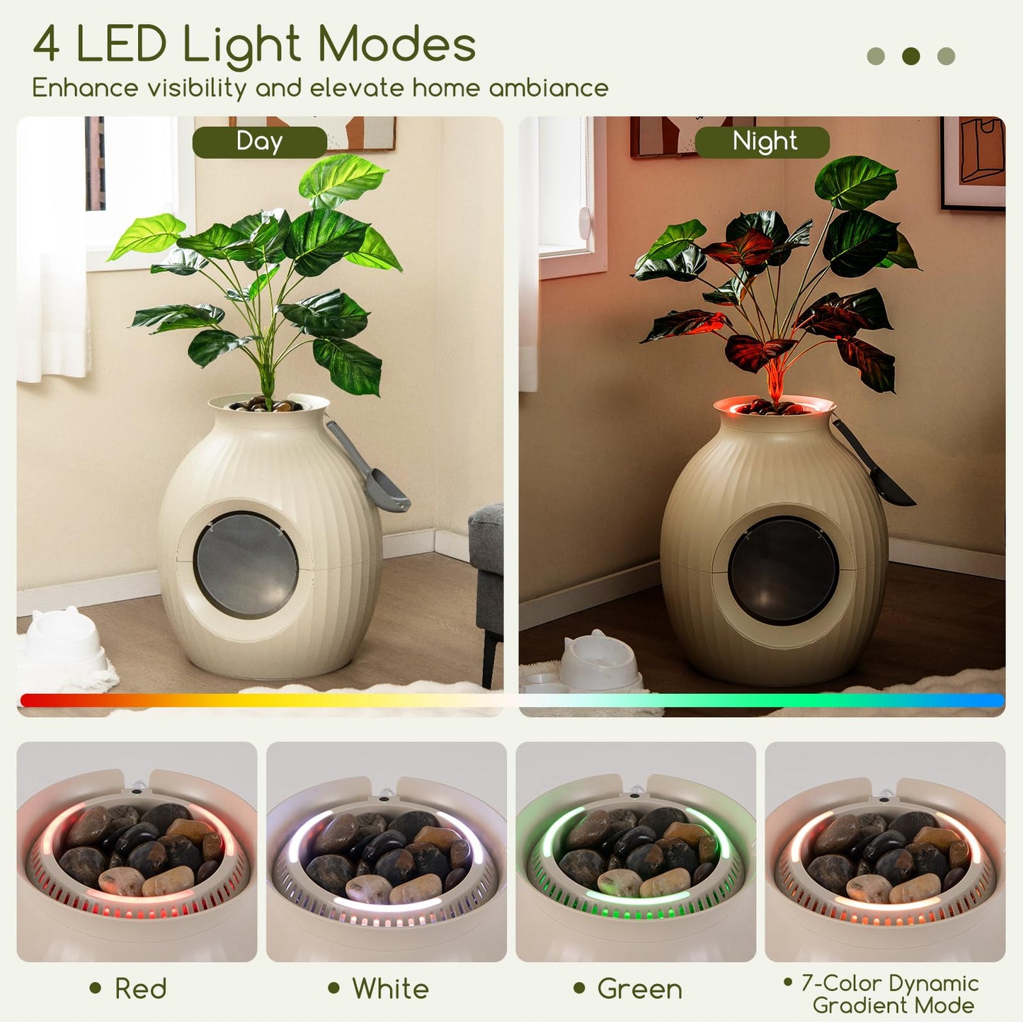 Tangkula Hidden Litter Box Plant, Cat Litter Box Enclosure Furniture with Odor Removal System