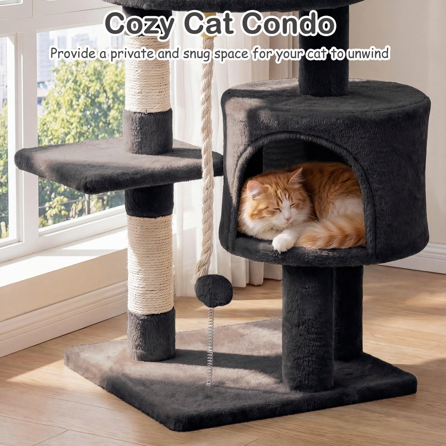 Tangkula 36 Inch Cat Tree Tower for Indoor Cats and Kittens