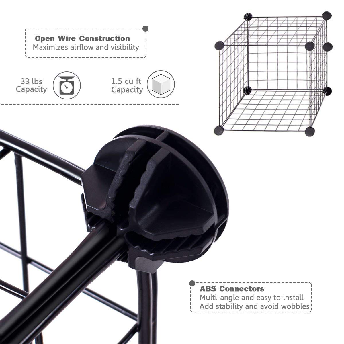 Wire Storage Cubes, Metal Grids Book Shelf