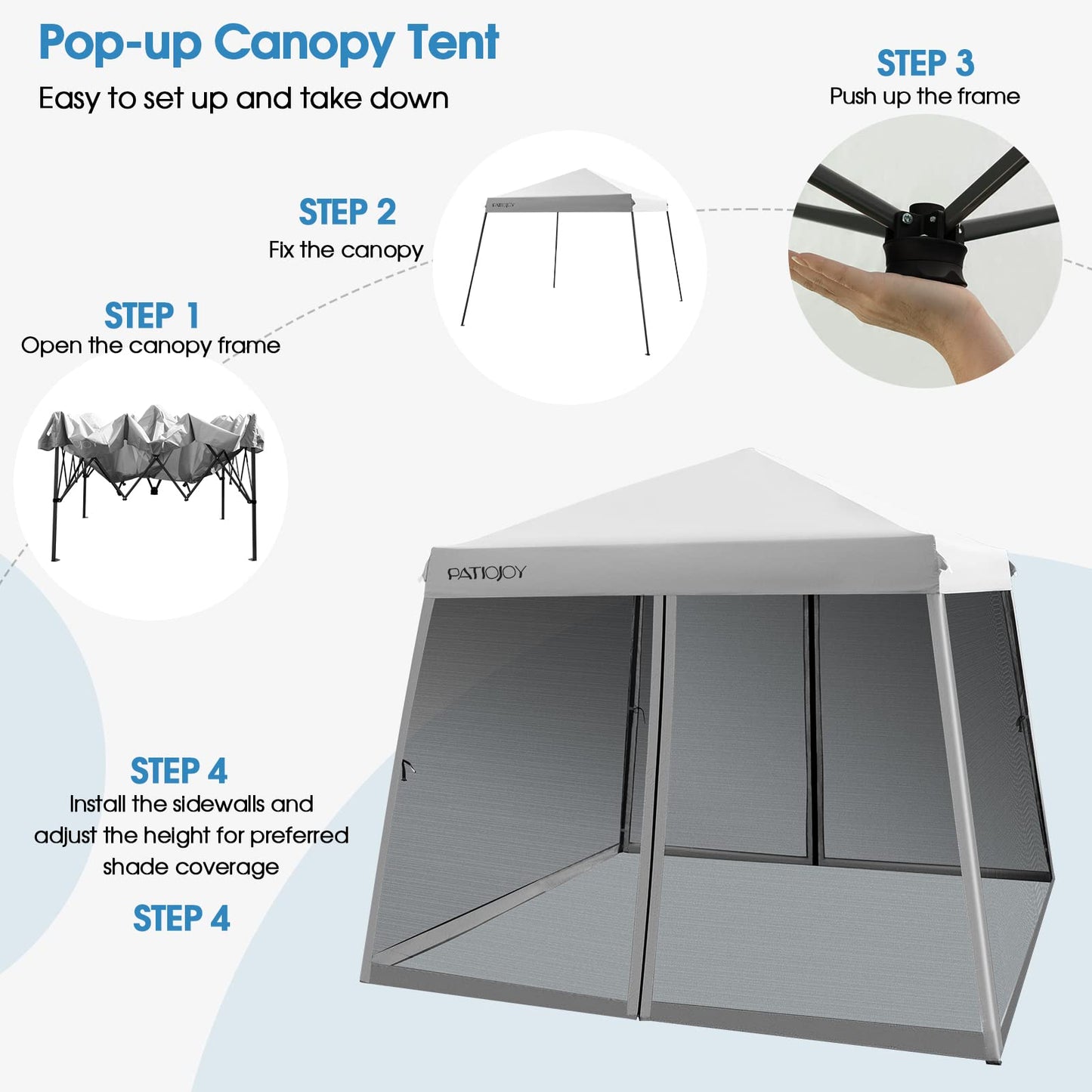 Tangkula 10x10 Ft Pop Up Canopy with Netting