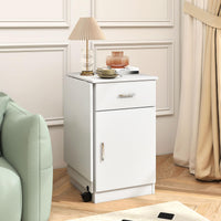 Tangkula Folding Computer Desk with Storage Drawer & Cabinet