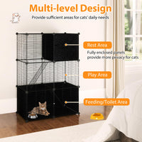 Tangkula 3 Tier Large Cat Enclosure with 2 Ladders