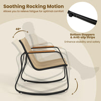 Tangkula 3 Piece Rocking Bistro Set Outdoor for Porch